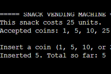 Snack vending machine Python project