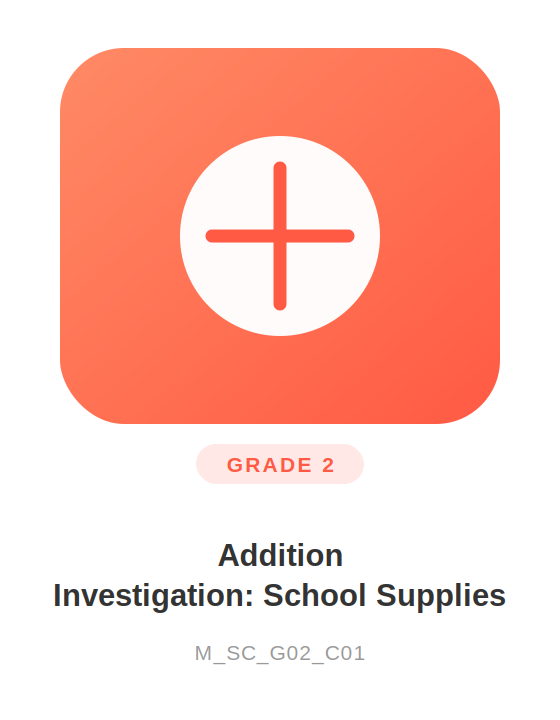 Image for Addition Investigation: School Supplies course