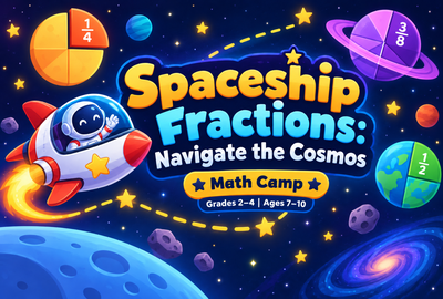 Image for Spaceship Fractions: Navigate the Cosmos (Math Camp) (Grades 2–4) (8 classes) course