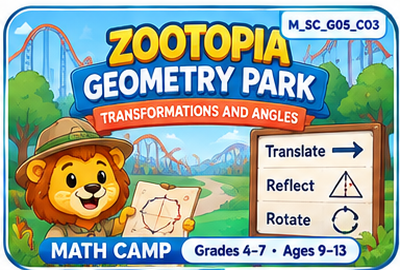 Image for Zootopia Geometry Park: Transformations and Angles (Math Camp) (Grades 4–7) (8 classes) course