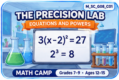 Image for The Precision Lab: Equations and Powers (Math Camp) (Grades 7–9) (7 classes) course